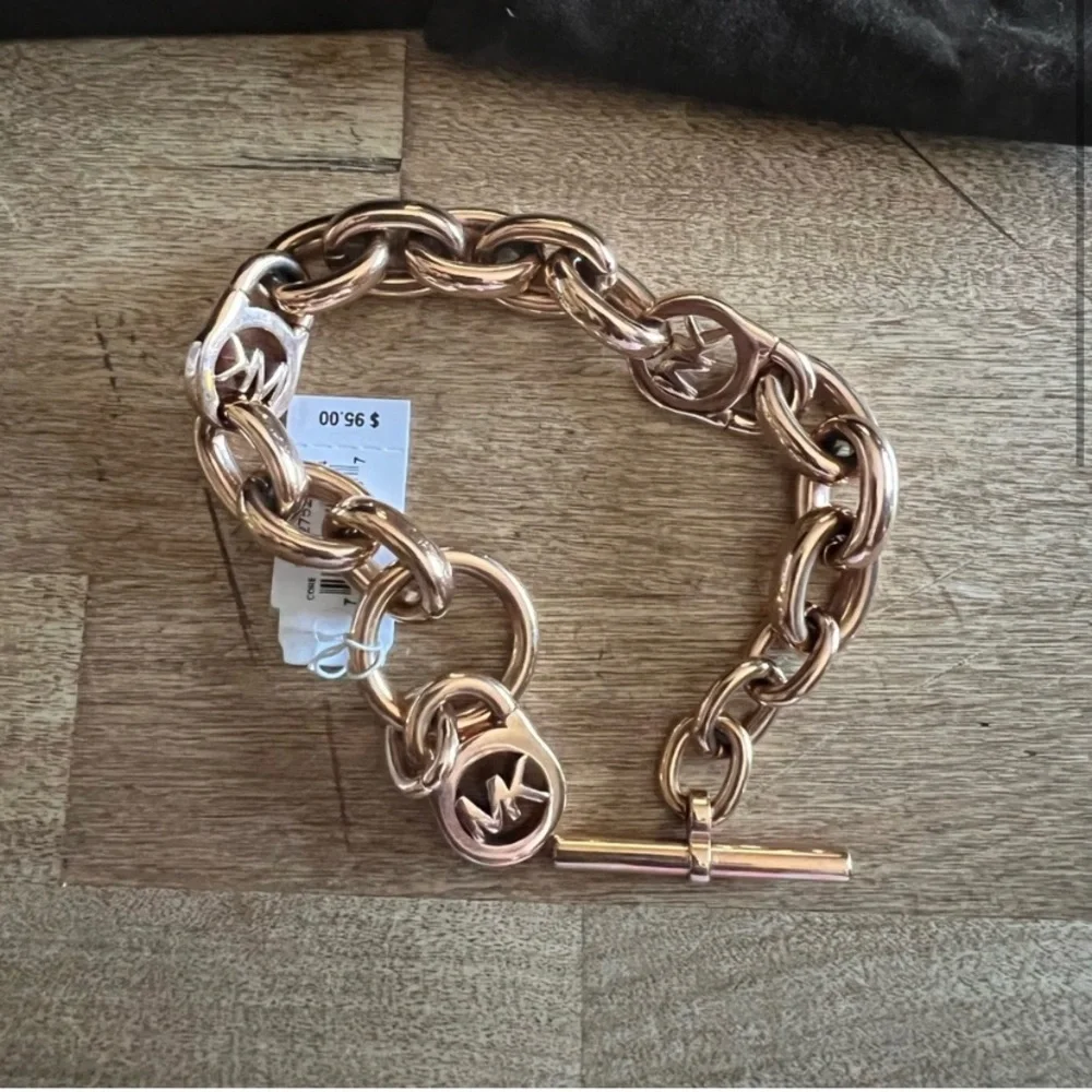 Michael Kors Rose Gold Toggle Chain Bracelet
